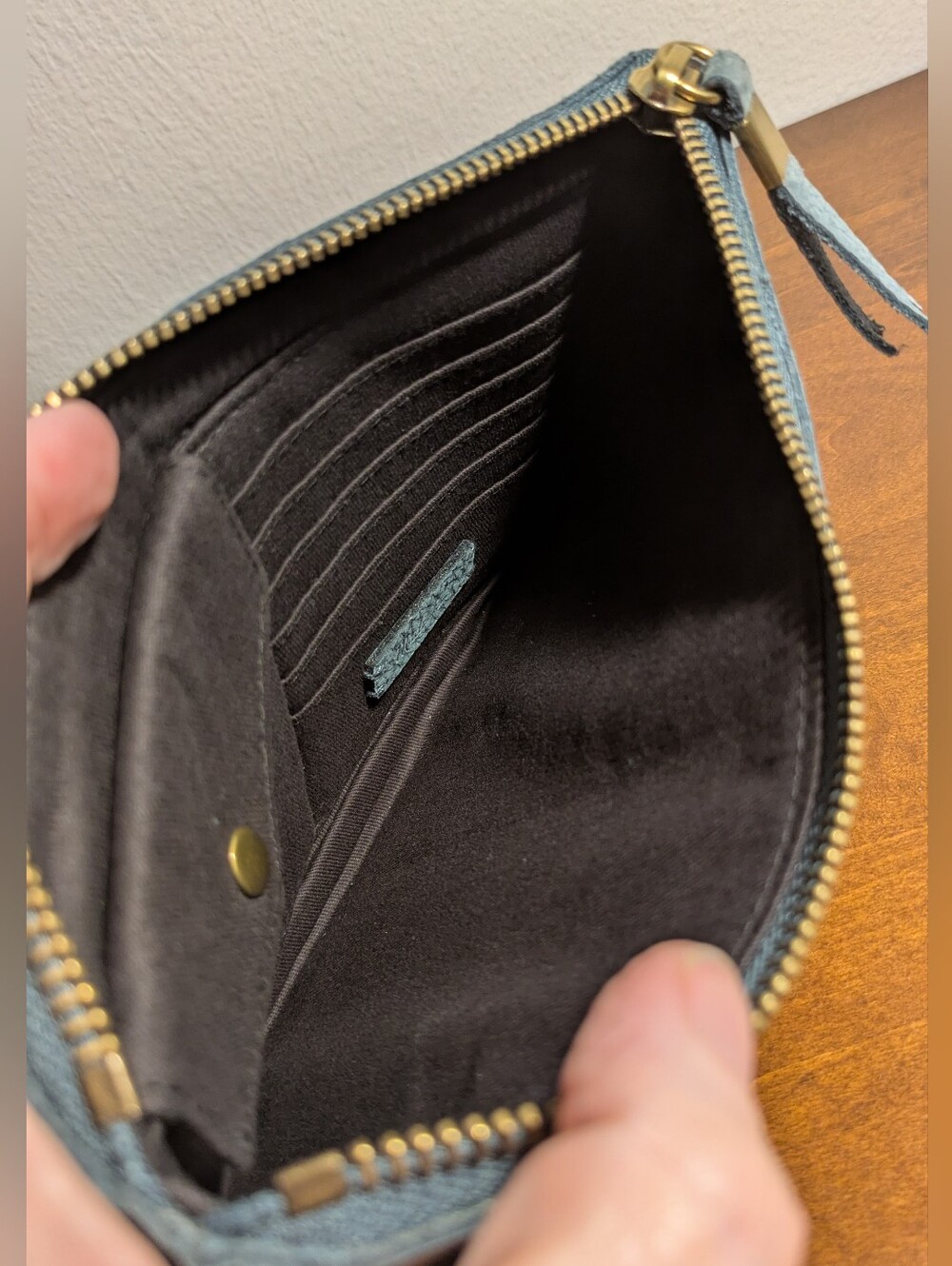 Madewell The Leather Pouch Clutch: Sun Stamped Edition - Slate Gray Gold - Picture 3 of 3